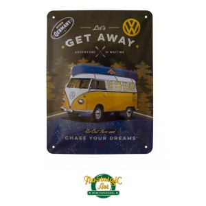 Метална табела "Let's get away" Volkswagen 